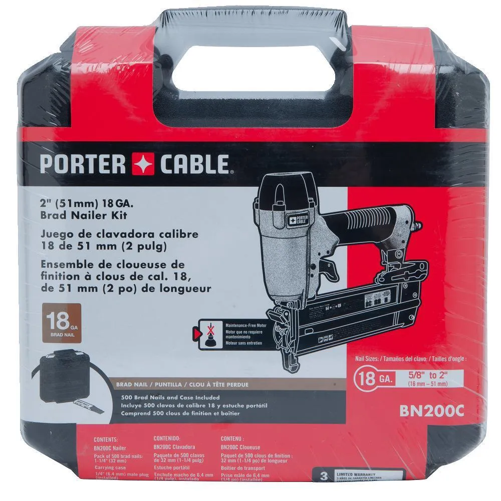 PORTER-CABLE 18-Gauge Pneumatic Brad Nailer Kit with Bonus Pneumatic 16-Gauge 2-1/2 in. Nailer Kit, photo 10 of 14