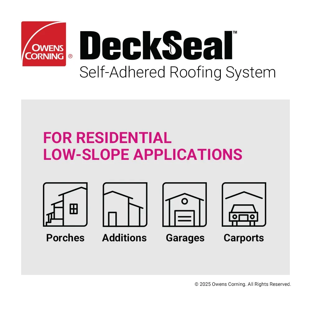 Owens Corning DeckSeal SA SBS Cap Roll Roofing, Shasta White, 39.375-ft W x 32.833-ft L, 100-sq ft Coverage, photo 5 of 5