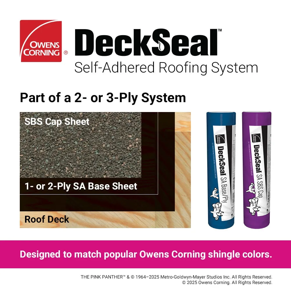 Owens Corning DeckSeal SA SBS Cap Roll Roofing, Shasta White, 39.375-ft W x 32.833-ft L, 100-sq ft Coverage, photo 4 of 5