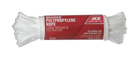 1/4 in. Diameter x 50 ft. White Diamond-Braided Polypropylene Rope