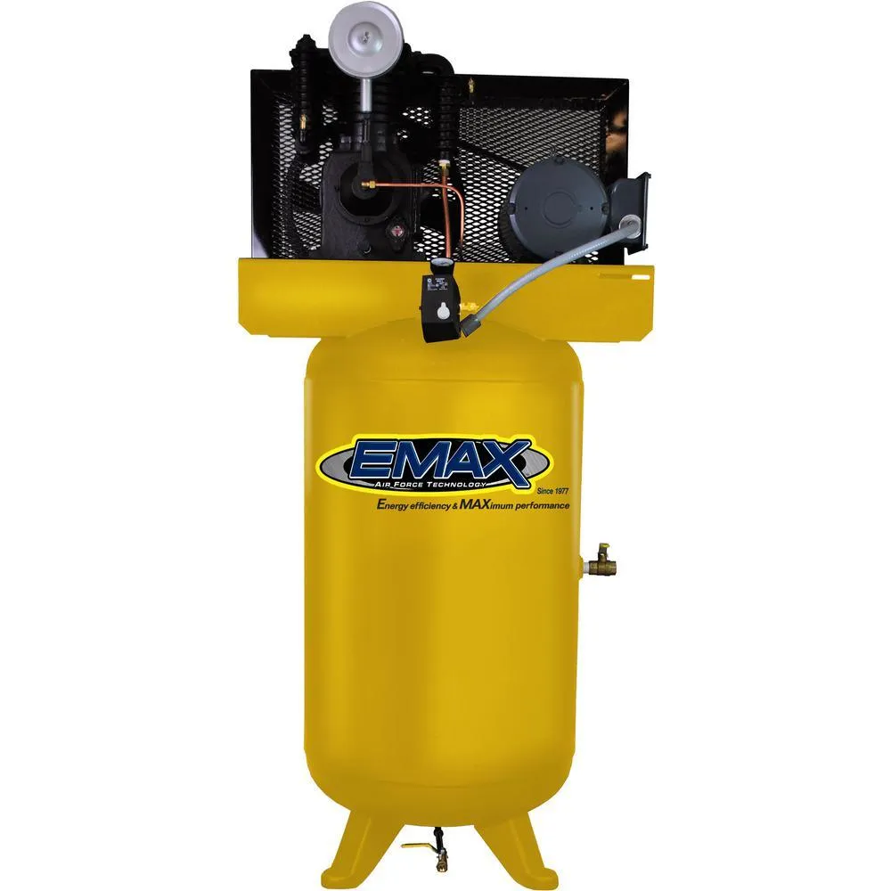 EMAX Industrial Series 80 Gal. 5 HP 1-Phase Electric Air Compressor with pressure lubricated pump, photo 9 of 11
