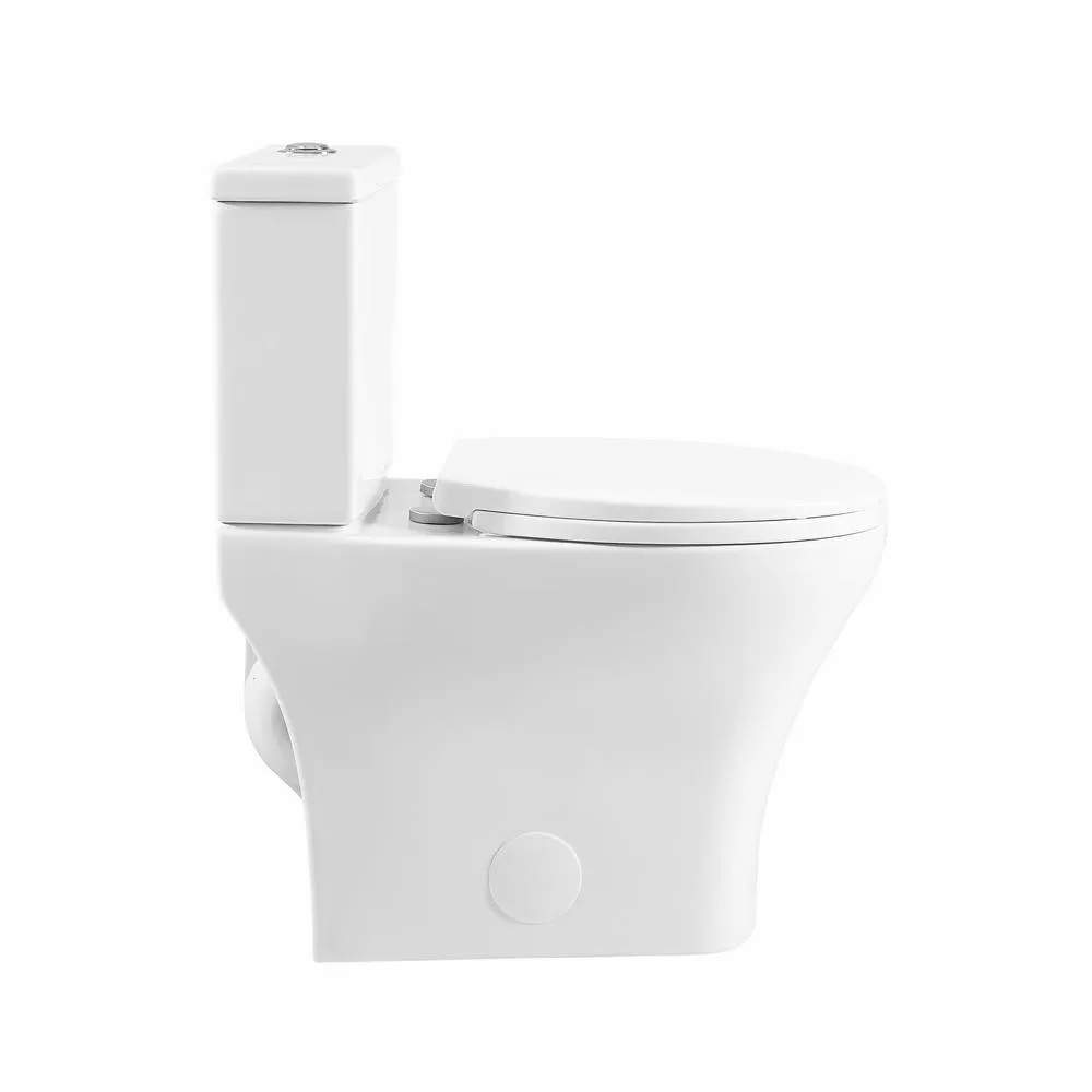 Swiss Madison Sublime II 2-piece 0.8/1.28 GPF Dual Flush Round Toilet in Glossy White, Seat Included, photo 4 of 13