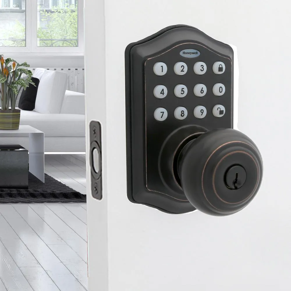 Oil Rubbed Bronze Keypad Electronic Knob Entry Door Lock, photo 4 of 7