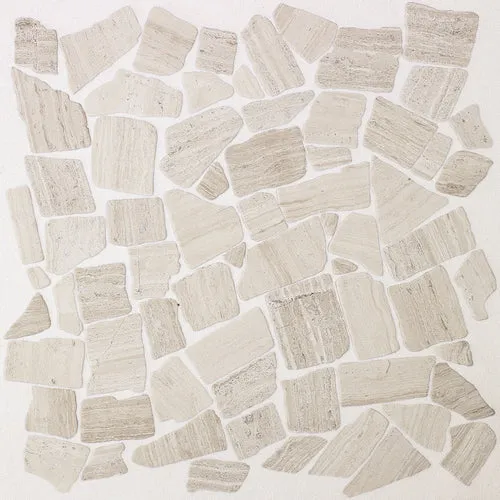 American Olean Delfino Stone Arctic Topaz 12-in x 12-in Honed Natural Stone Limestone Pebble Mosaic Tile, photo 2 of 4
