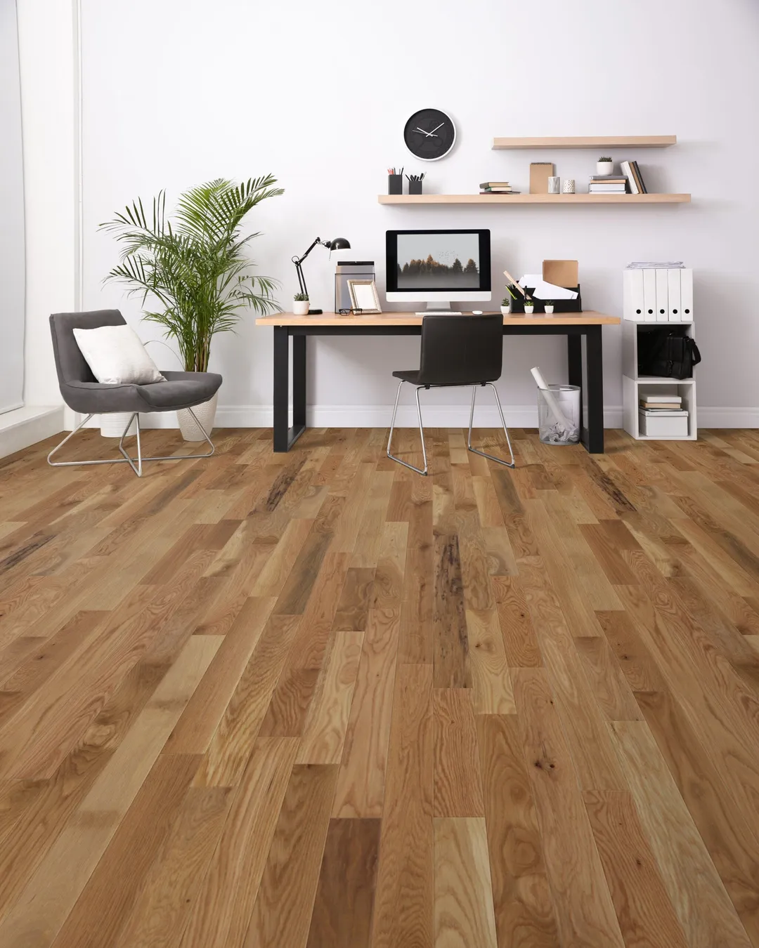 allen + roth CENTURY FLOORING Prefinished Natural White oak 3/4-in T x 3-1/4-in W Wirebrushed Solid Hardwood Flooring ( 27-sq ft / Carton ), photo 2 of 2