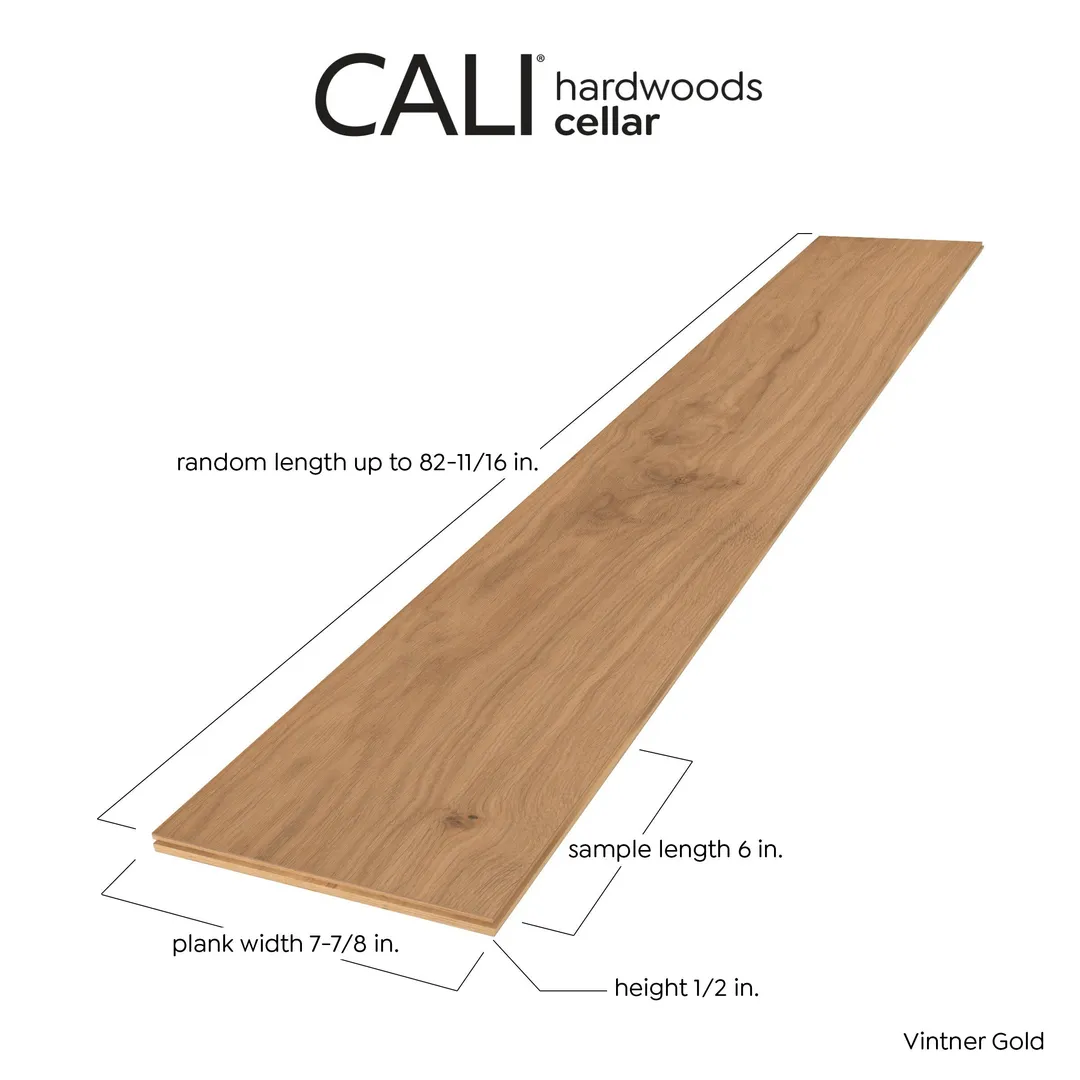CALI Cellar Vintner Gold European white oak 1/2-in T x 7-55/64-in W Wirebrushed Engineered Hardwood Flooring ( 31-sq ft / Carton ), photo 8 of 8