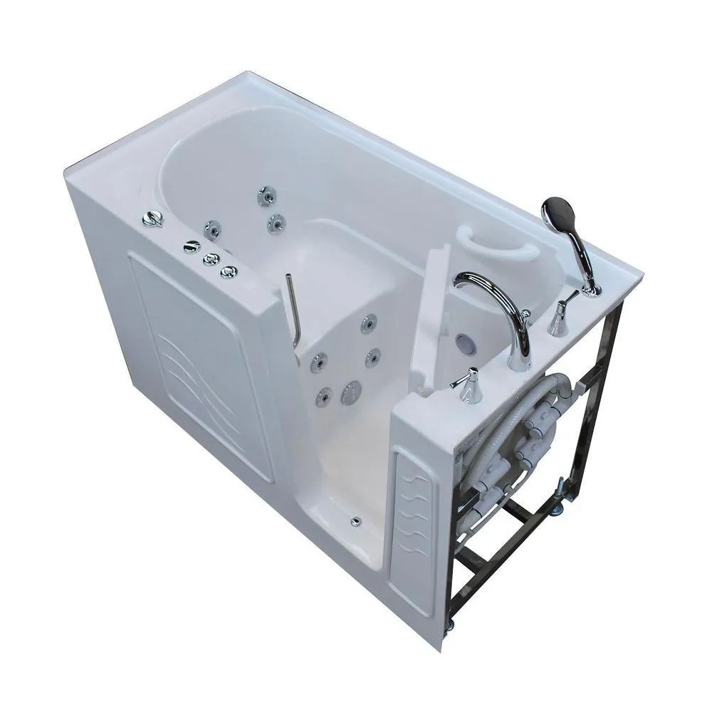 Universal Tubs Nova Heated 4.5 ft. Walk-In Whirlpool Bathtub in Biscuit with Chrome Trim, photo 44 of 52