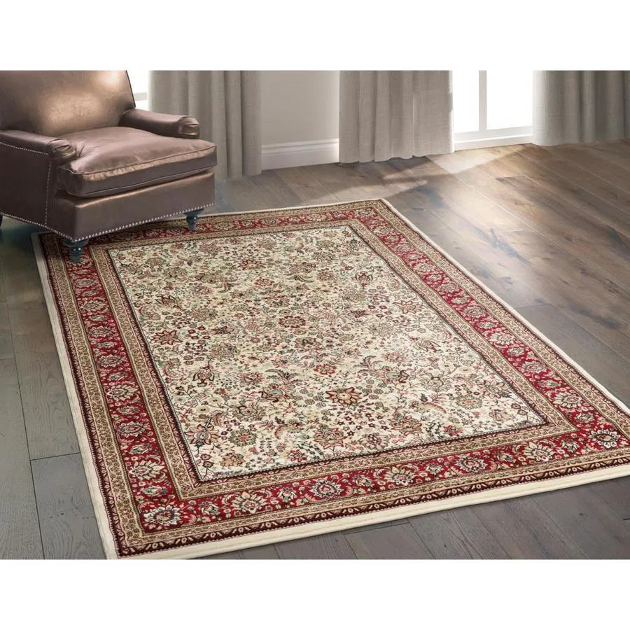 Style Selections Koralin 8 x 10 Ivory Indoor Floral/Botanical Oriental Area Rug, photo 3 of 4