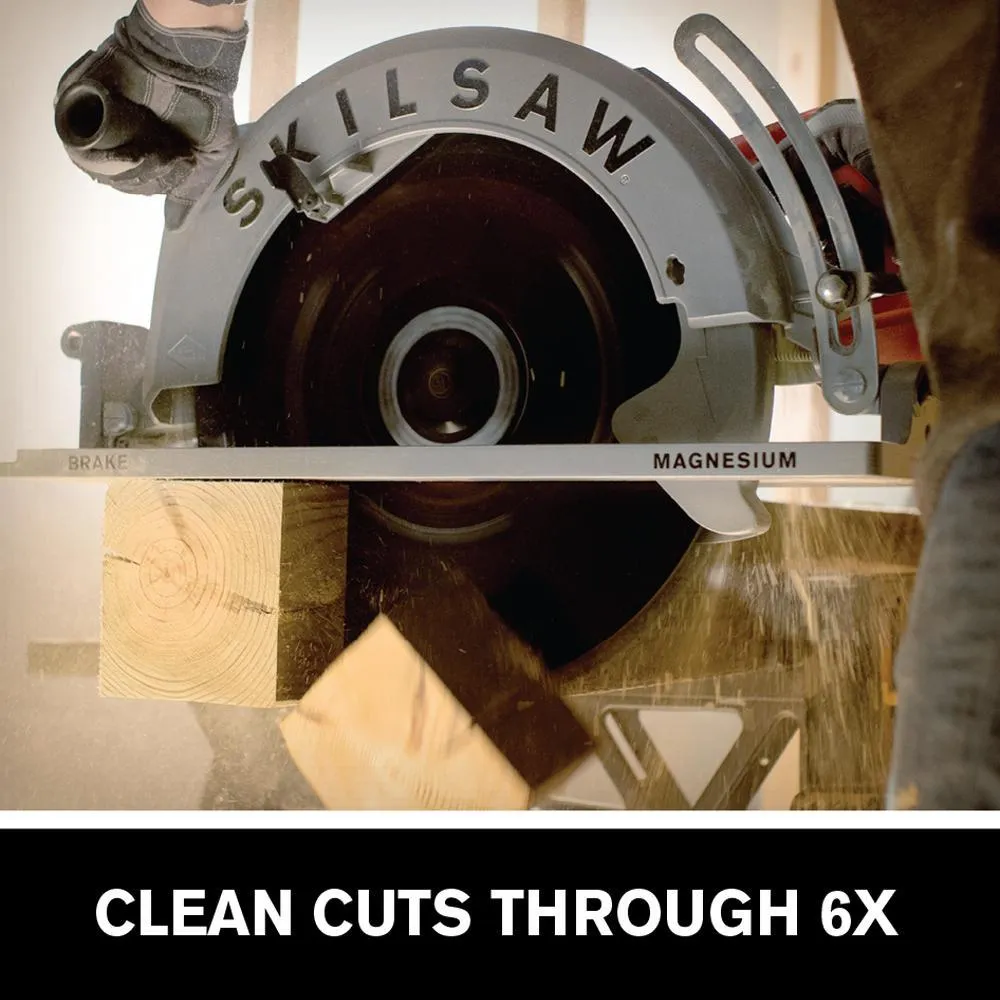 16-5/16 in. 15 Amp Corded Electric Magnesium Worm Drive Circular Saw with 32-Tooth Carbide Blade, photo 3 of 10