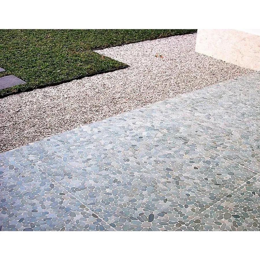 Rain Forest Rain Forest pebble tiles 5-Pack Gray 12-in x 12-in Honed Natural Stone Pebble Mosaic Floor Tile, photo 2 of 3