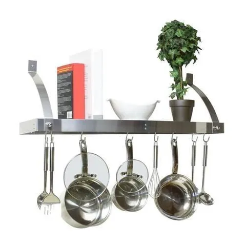 10 × 36 in Stainless Steel Pot Rack