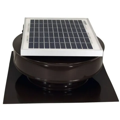 365 CFM Brown Aluminum Solar Powered Attic Fan