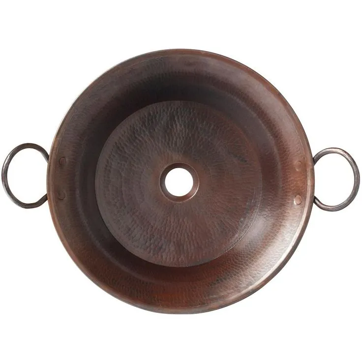 SINKOLOGY Copernicus All-In-One 21 in. Copper Bathroom Vessel Sink with Pfister Ashfield Bronze Faucet and Drain, photo 5 of 7