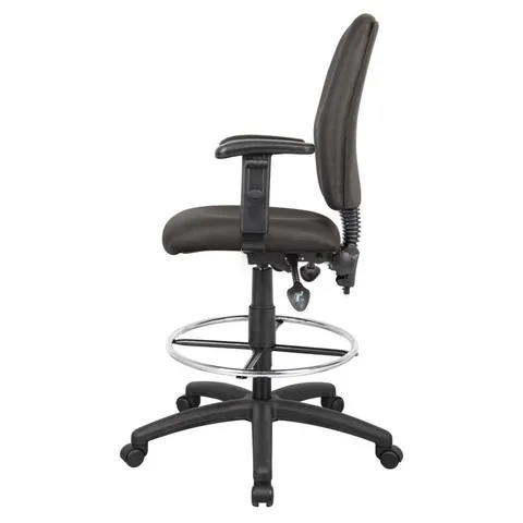 Black Contemporary Ergonomic Adjustable Height Swivel Drafting Chair