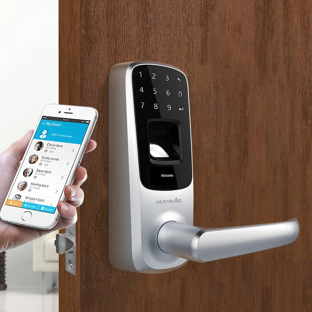 Ultraloq Satin Nickel Bluetooth Enabled Fingerprint and Touchscreen Smart Door Lock, photo 10 of 12