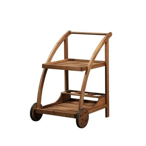 Brown Wood Base with MDF Top Kitchen Cart