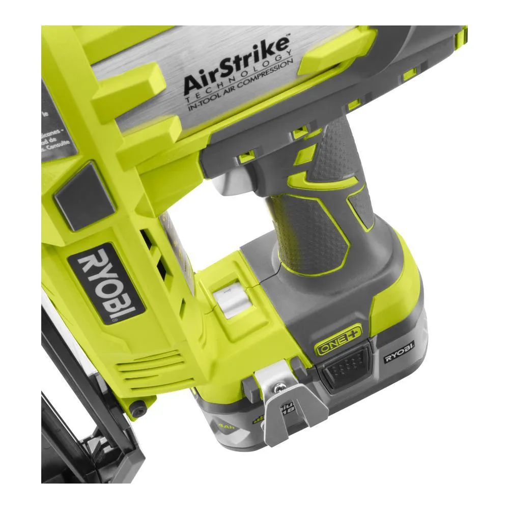 RYOBI 18-Volt ONE+ Lithium-Ion Cordless AirStrike 16-Gauge Cordless Straight Finish Nailer (Tool Only) with Sample Nails, photo 4 of 16
