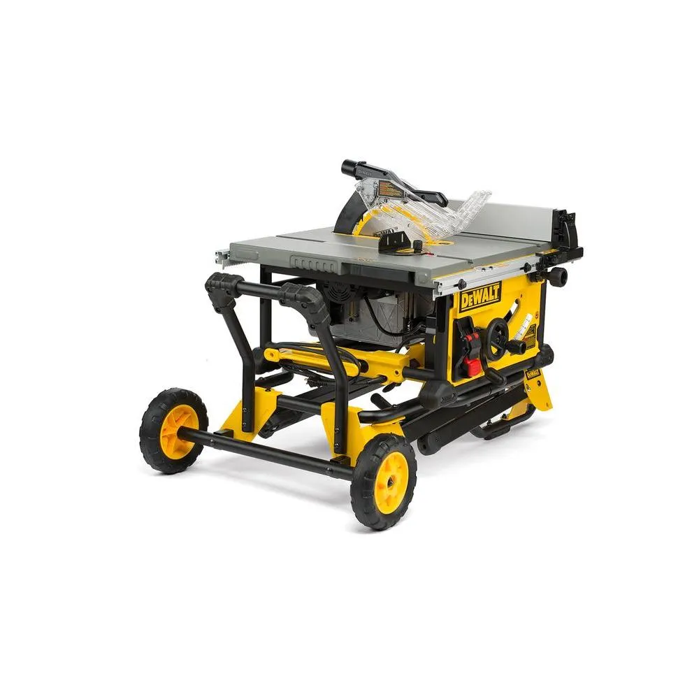 DEWALT 15 Amp Corded 10 in. Job Site Table Saw with Rolling Stand and Bonus Atomic 20-Volt Lithium-Ion 1/2 in. Drill Driver Kit, photo 13 of 15