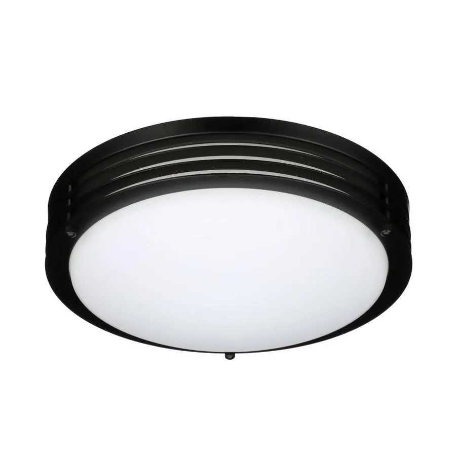 Good Earth Lighting Majestic 11-in Matte Black Modern/Contemporary LED Flush Mount Light ENERGY STAR, photo 4 of 7
