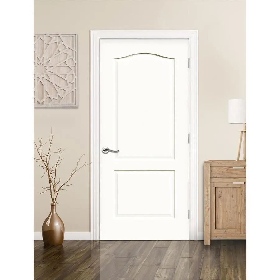 American Building Supply Princeton 30-in x 80-in Primed 2-Panel Arch Top Hollow Core Primed Molded Composite Right Hand Inswing Single Prehung Interior Door, photo 2 of 6