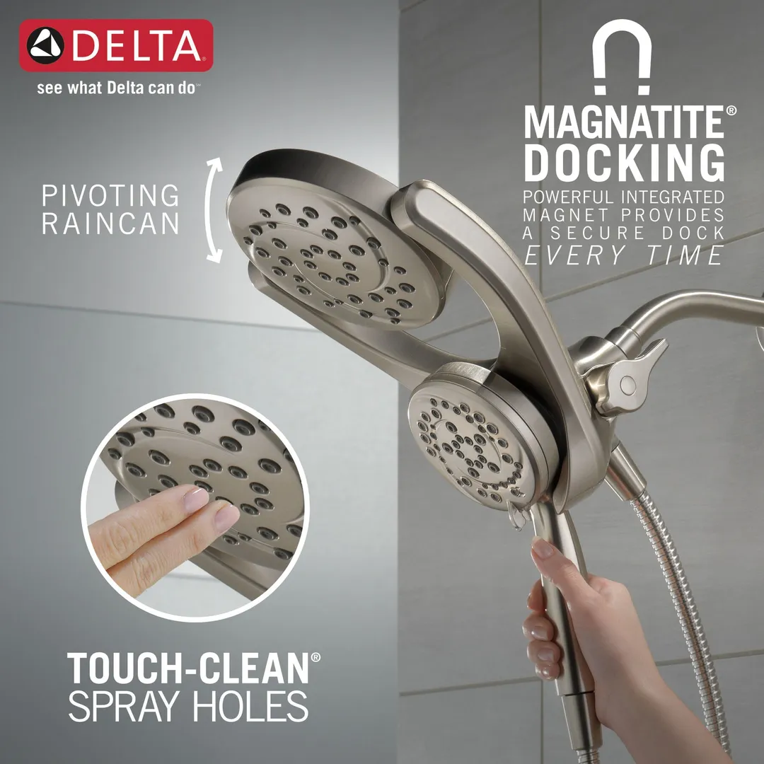 Delta Universal Showering Components SpotShield Brushed Nickel 4-Spray Dual Shower Head, 1.75 GPM (6.6 LPM), photo 3 of 3
