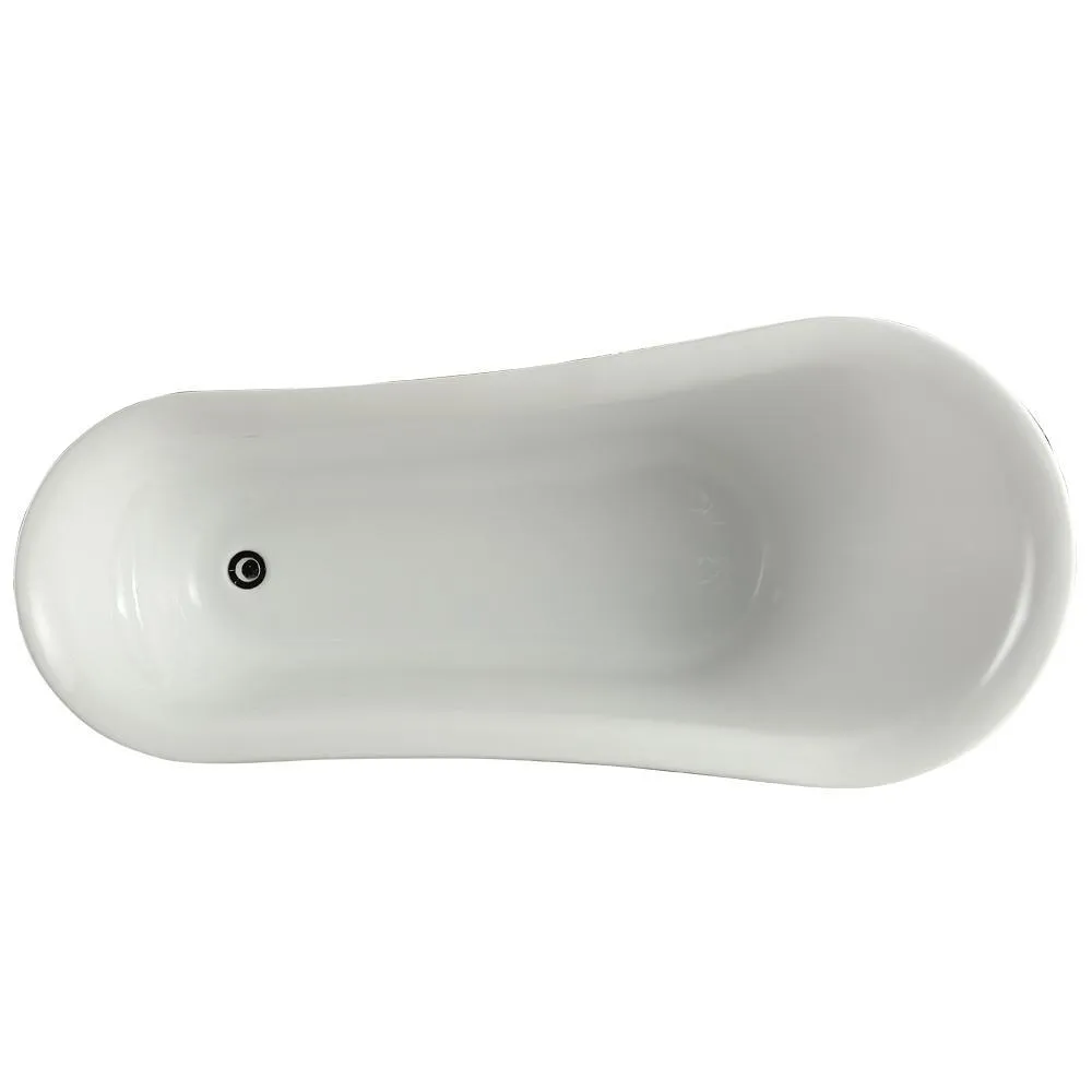 Jacqueline 5.7 ft. Acrylic Clawfoot Non-Whirlpool Bathtub in White, photo 2 of 7