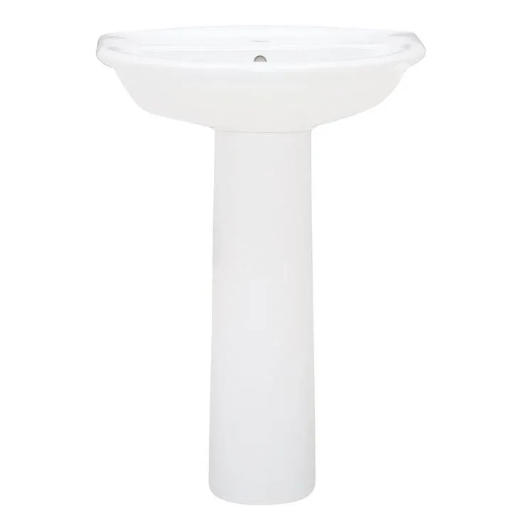 Barclay Products Karla 24 in. Pedestal Combo Bathroom Sink with 1 Faucet Hole in White, photo 4 of 5