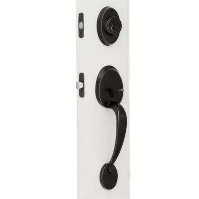 Colonial Polished Brass Door Handleset and Waverlie Lever Trim