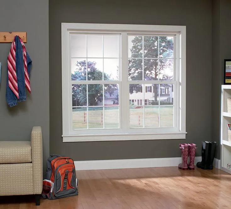 RELIABILT 105 Series New Construction 35-1/2-in x 59-1/2-in x 2-5/8-in Jamb White Vinyl Low-e Argon Single Hung Window with Grids Half Screen Included, photo 7 of 7