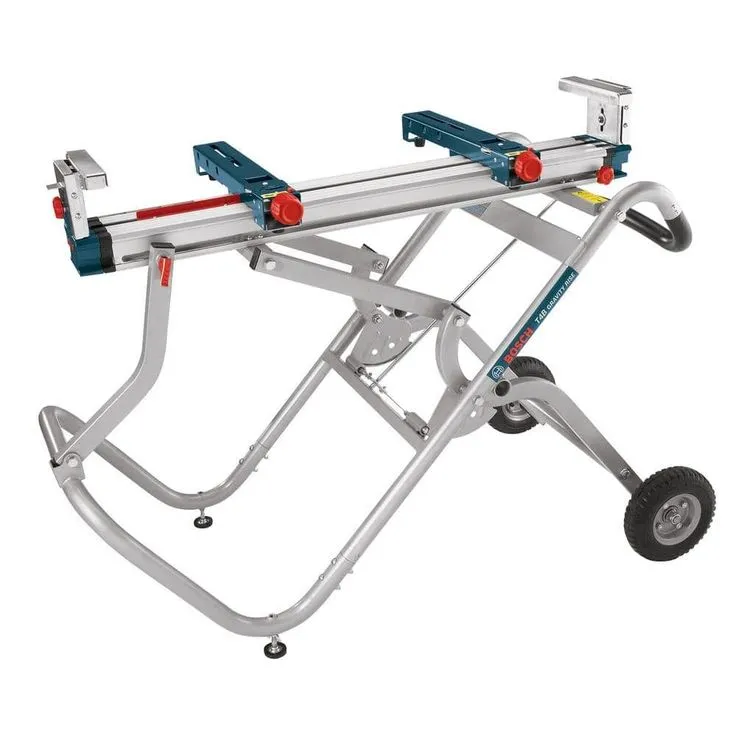 Bosch 15 Amp Corded 10 in. Dual-Bevel Sliding Glide Miter Saw with 60-Tooth Saw Blade and Bonus Gravity Rise Stand with Wheels, photo 5 of 7