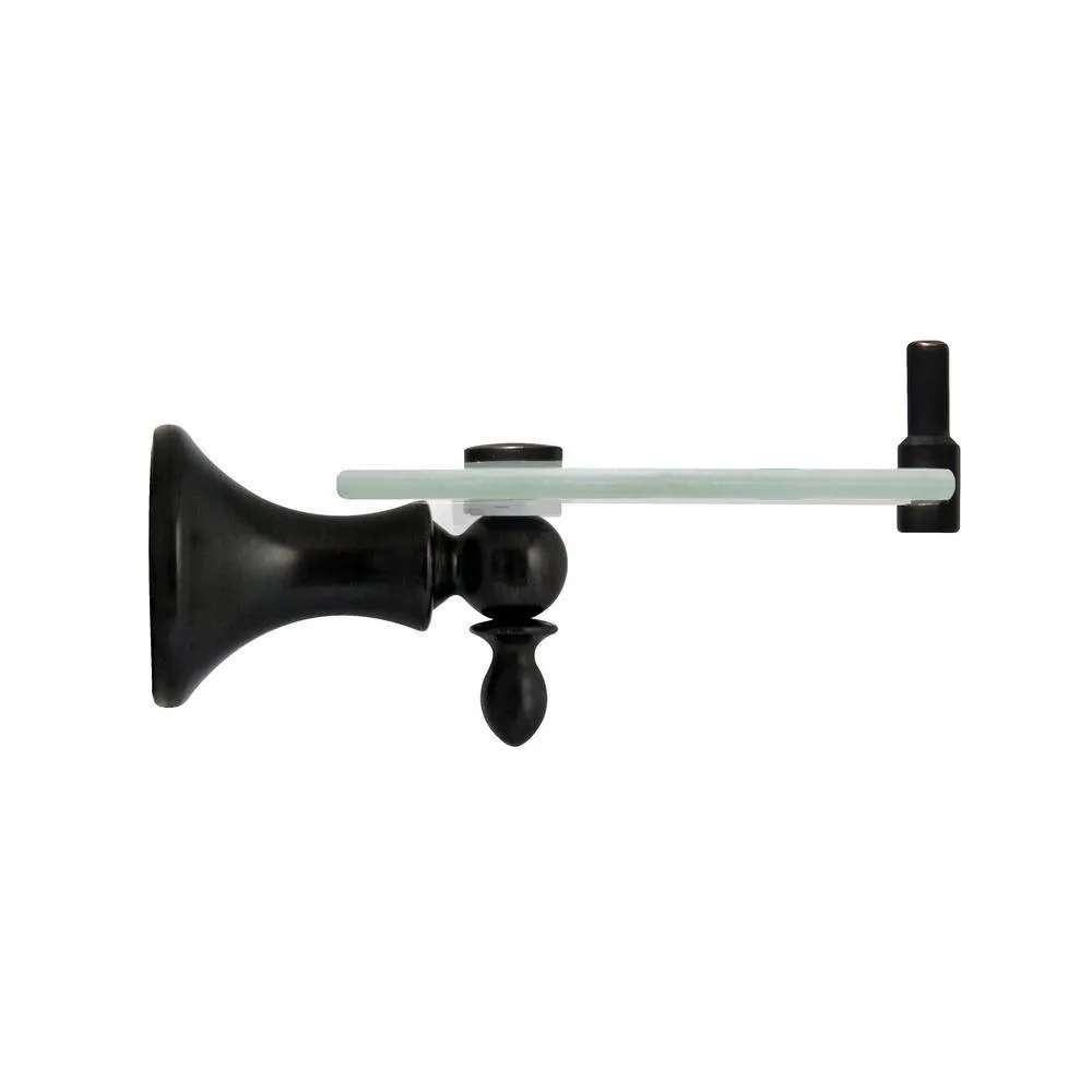 MODONA Antica 20 in. W Frosted Glass Shelf with Rail in Rubbed Bronze, photo 4 of 8