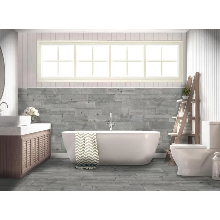 Florida Tile Home Collection Timber Grey 6 in. x 24 in. Porcelain Floor and Wall Tile (448 sq. ft./ pallet), photo 8 of 8