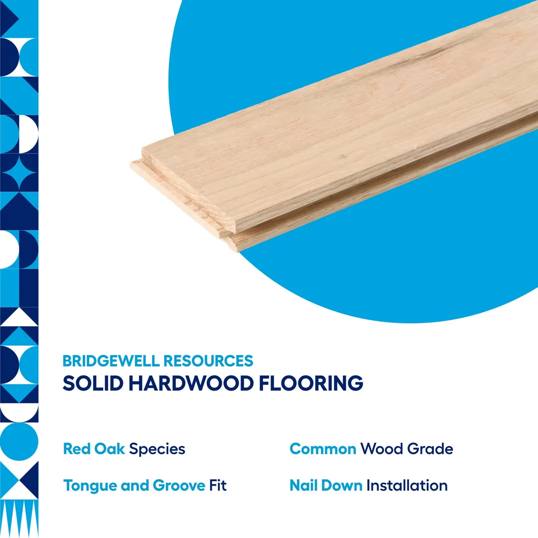 Bridgewell Resources Unfinished Red oak 3/4-in T x 3-1/4-in W Smooth/Traditional Solid Hardwood Flooring ( 18.75-sq ft / Carton ), photo 2 of 15