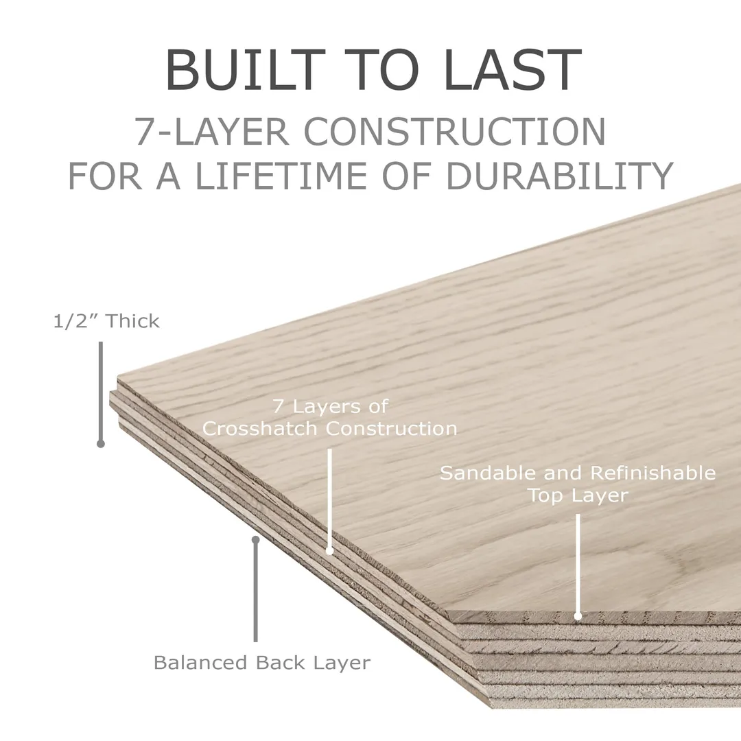 Element Flooring Tanglewood Chakra Hickory 9/16-in T x 8-33/50-in W Water Resistant Wirebrushed Engineered Hardwood Flooring ( 31.25-sq ft / Carton ), photo 13 of 14