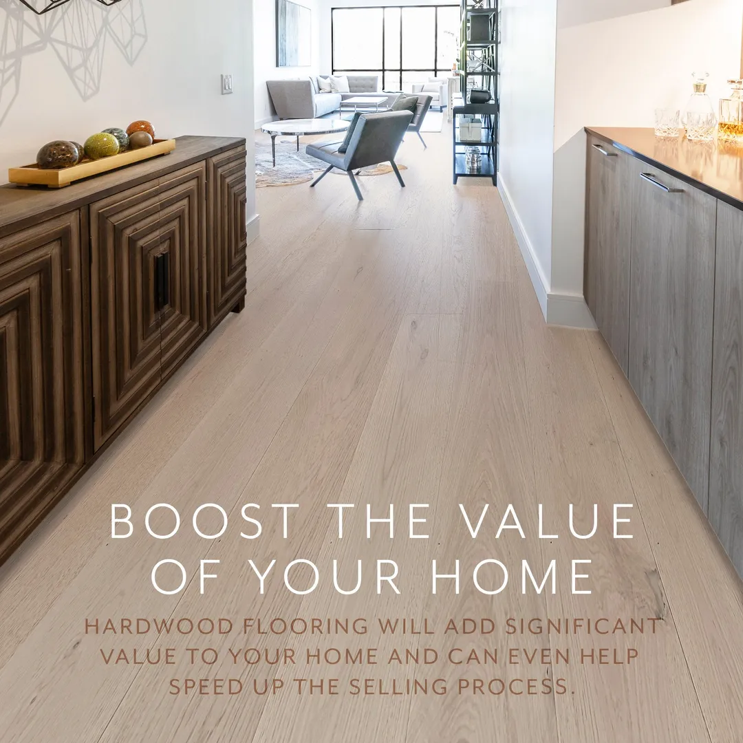 Element Flooring Irving Park Roman Sand European white oak 9/16-in T x 8-33/50-in W Water Resistant Wirebrushed Engineered Hardwood Flooring ( 31.25-sq ft / Carton ), photo 3 of 13