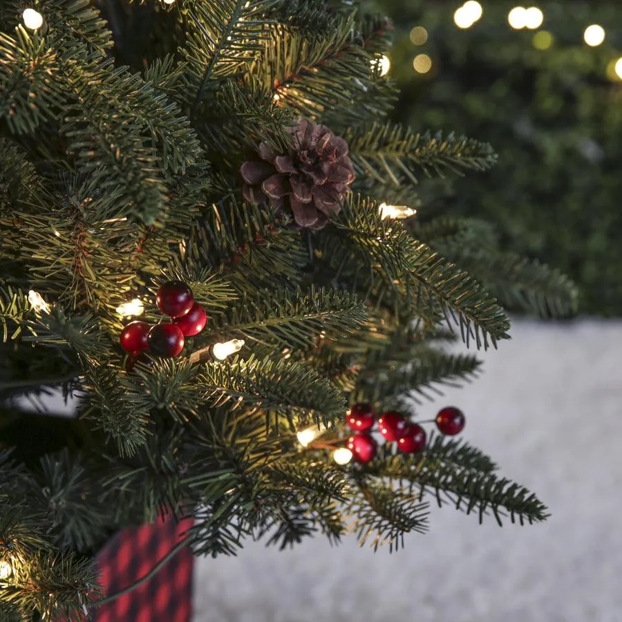 Holiday Living 4-ft Mixed Needle Pre-Lit Slim Artificial Christmas Tree with 100 Constant White Clear Incandescent Lights, photo 2 of 5