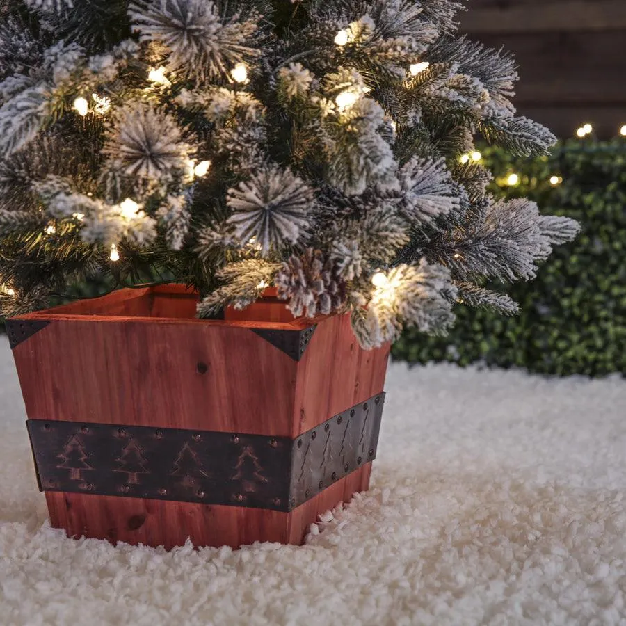 Holiday Living 4-ft Pine Pre-Lit Traditional Slim Flocked Artificial Christmas Tree with 100 Constant White Clear Incandescent Lights, photo 2 of 5