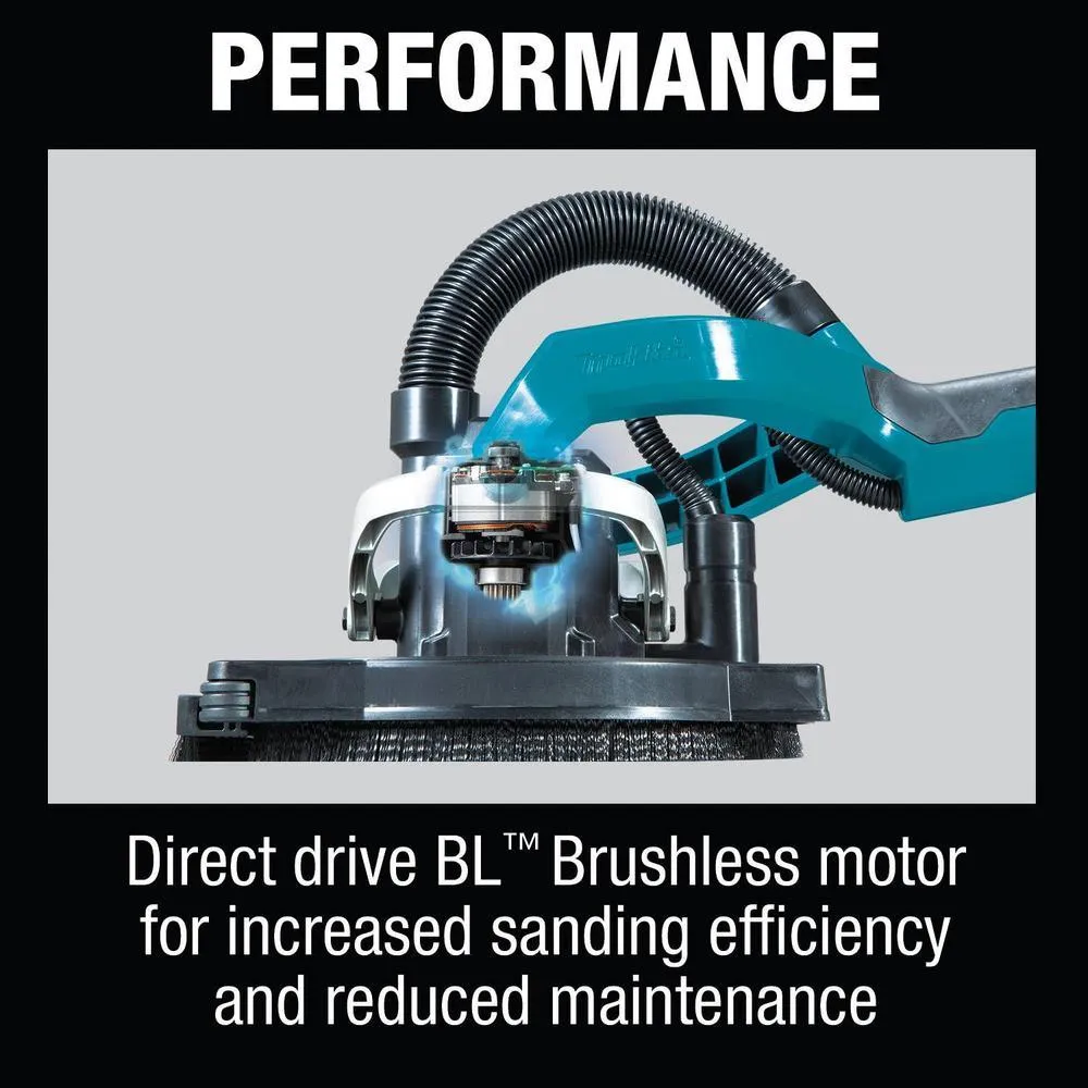 Makita 5.0 Ah 18-Volt LXT Lithium-Ion Brushless Cordless 9 in. Drywall Sander Kit, AWS Capable with bonus 18V LXT Cut-Out Saw, photo 12 of 14
