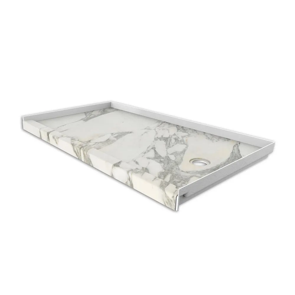 30 in. x 60 in. Single Threshold Shower Base with Right Hand Drain in Calacatta White, photo 15 of 20