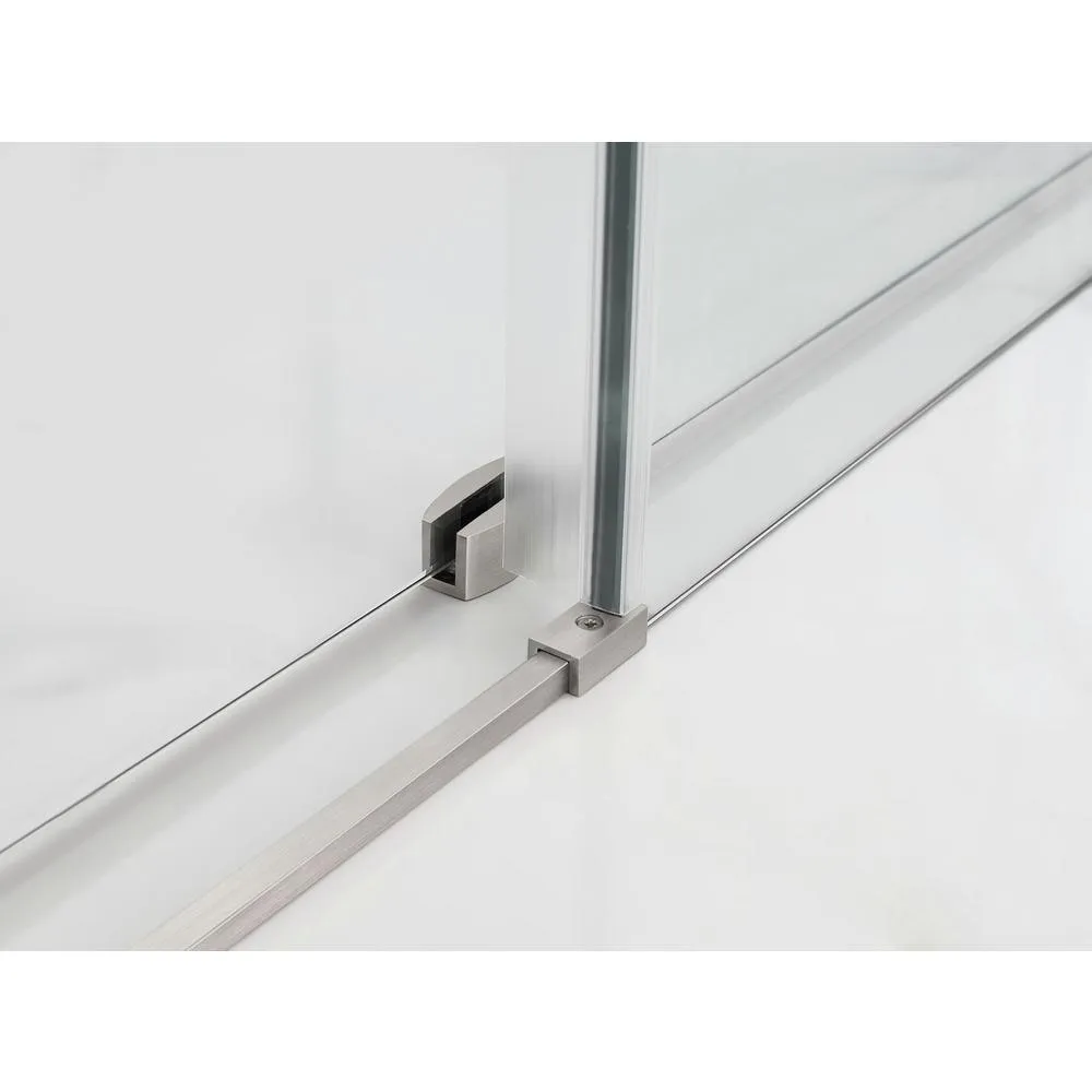 Coraline XL 56 - 60 in. x 70 in. Frameless Sliding Tub Door with StarCast Clear Glass in Stainless Steel, Left Opening, photo 4 of 22