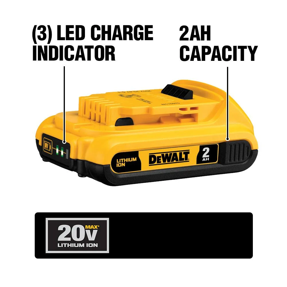 DEWALT 20-Volt MAX Compact Lithium-Ion 2.0Ah Battery Pack, photo 2 of 26