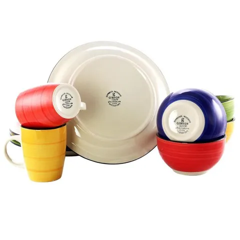 Color Speckle 12-Piece Rustic Assorted Stoneware Dinnerware Set