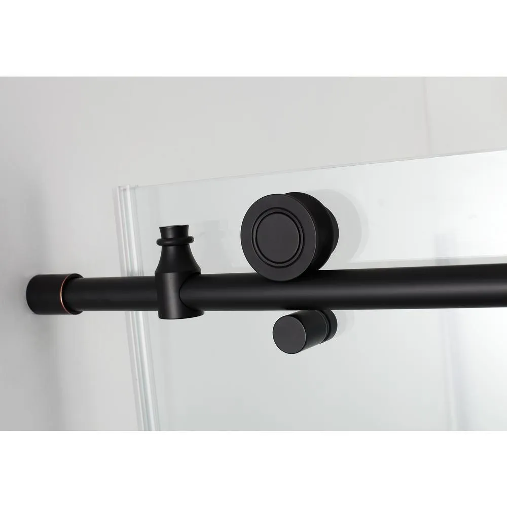 Kamaya 44 - 48 in. x 76 in. Completely Frameless Sliding Shower Door in Matte Black, Left Opening, photo 3 of 8