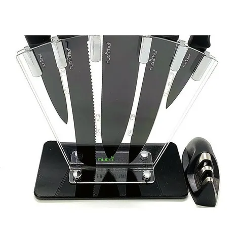 7-Piece Stainless Steel Precision Kitchen Knife Set with Block Stand
