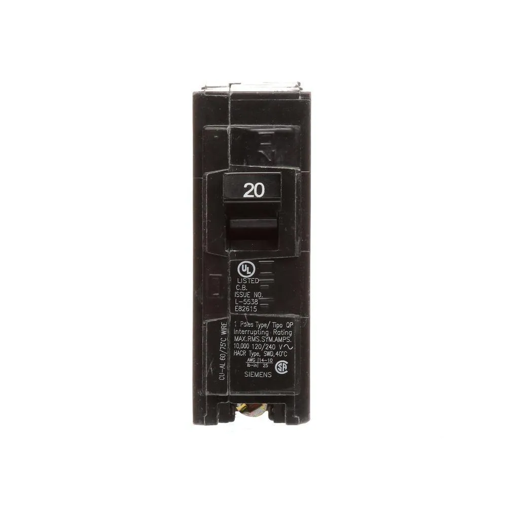 Siemens 20 Amp Single-Pole Type QP Circuit Breaker, photo 2 of 14