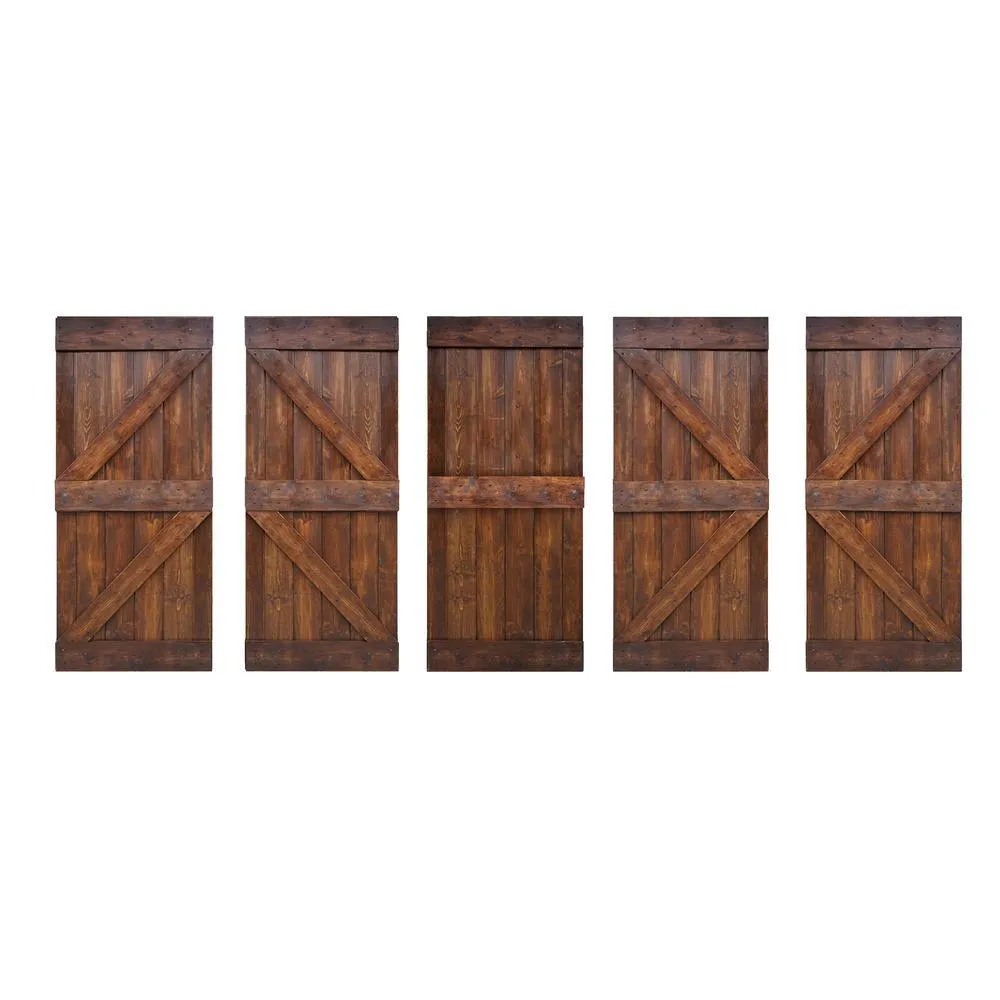 36 in x 84 in K Series DIY Dark Walnut Finished Knotty Pine Wood Barn Door Slab, photo 3 of 12