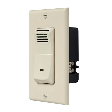 Sensaire Exhaust Fan Humidity Sensing Wall Control Switch, Almond