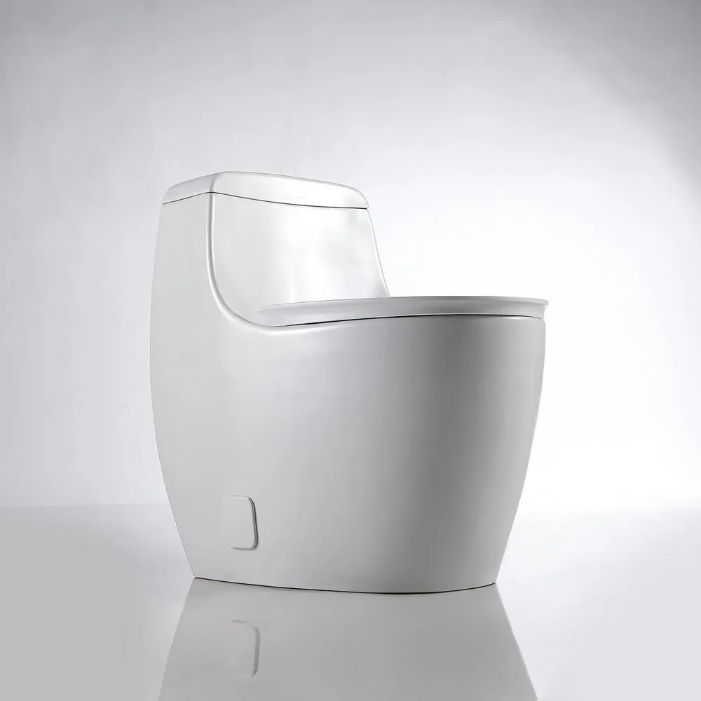 Boyel Living 0.8 GPF/1.28 GPF Dual Flush Square Shape Ceramic Elongated Toilet Including Toilet Square Only Seat in White, photo 5 of 8