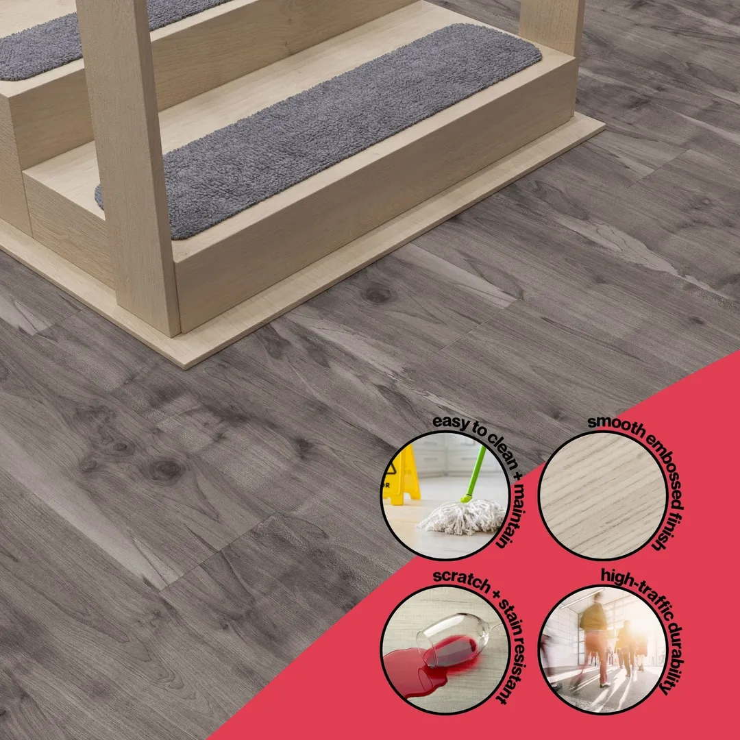 Lucida USA VistaLuxe 20-mil 6-in W x 6-in L Waterproof Glue down Vinyl Tile, photo 28 of 32