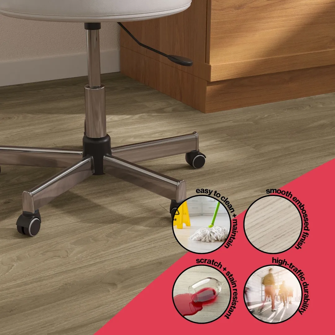 Lucida USA VistaLuxe 20-mil 6-in W x 6-in L Waterproof Glue down Vinyl Tile, photo 16 of 32